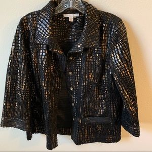 JM Collection Metallic Snake Print Jacket 12P